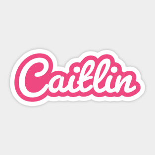 Caitlin White Cursive Script Typography Sticker